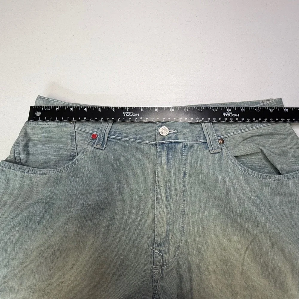 Enyce Clothing Mens 36‎ Baggy Denim Shorts Light Wash Blue Y2K Streetwear Bungee